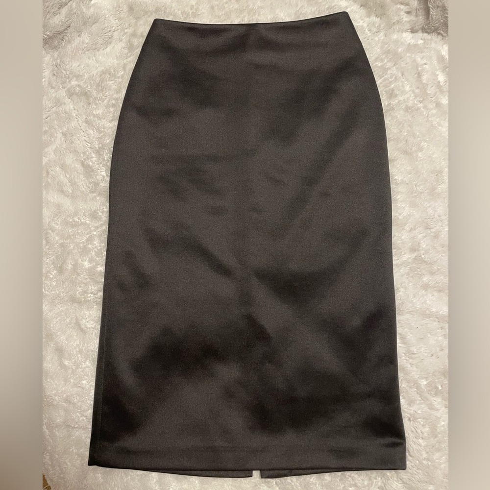 New York & Company High Waist Midi Pencil Skirt with Back Mid Slit